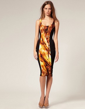 Image 1 of ASOS Bodycon Dress in Graphic Print