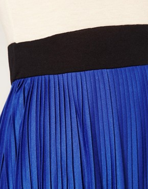 Image 3 of ASOS Pleated Mini Dress in Colour Block