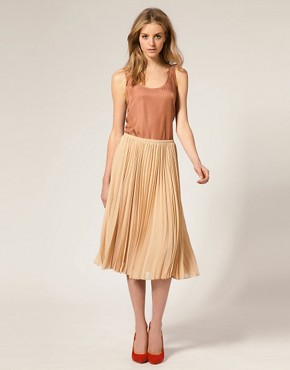 Image 1 of Mango Pleat Midi Skirt