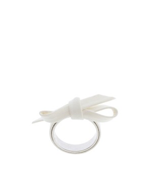 Image 1 of ASOS Leatherette Bow Ring