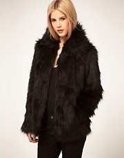 ASOS Faux Fur Coat With Round Collar