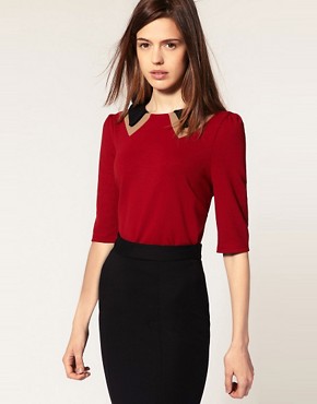 Image 1 of ASOS Shell Top with Double Collar
