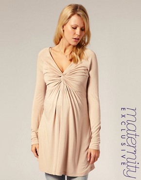Image 1 of ASOS MATERNITY Exclusive Knot Front Tunic