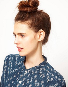 Image 1 of ASOS Cone Spike and Drop Ear Cuff