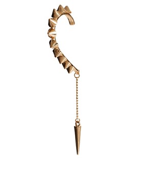 Image 3 of ASOS Cone Spike and Drop Ear Cuff