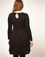 Image 2 of ASOS CURVE Exclusive Knitted Dress With Stripe Collar