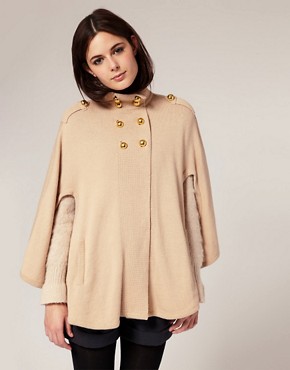 Image 1 of River Island Wool Mix Funnel Neck Knit Cape