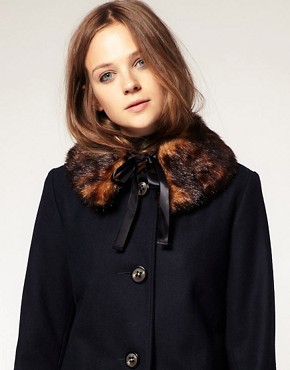 Image 1 of ASOS Faux Fur Pointed Collar