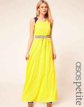 Image 1 of ASOS PETITE Exclusive Maxi Dress With Drawstring Waist