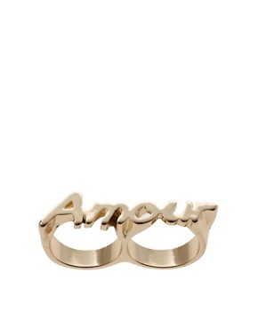Image 1 of ASOS Double Finger Amour Ring