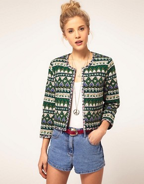 Image 1 of ASOS Printed Quilted Jacket