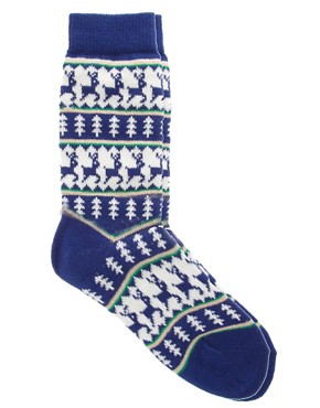 Image 3 of ASOS Deer Fairisle Socks