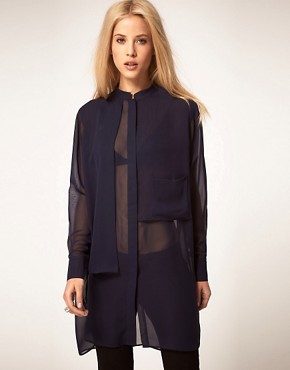 Image 1 of ASOS Sheer Blouse With Layering