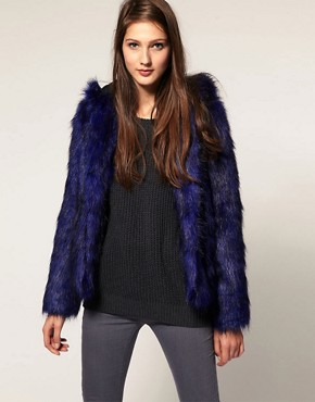 Image 1 of ASOS Hooded Faux Fur Jacket