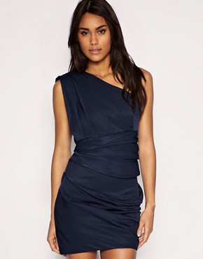 Image 1 of ASOS Ottoman Pleated One Shoulder Dress