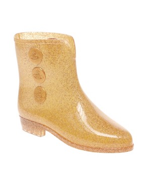 Image 1 of Vivienne Westwood Anglomania For Melissa Button Detail Glitter Ankle Boots