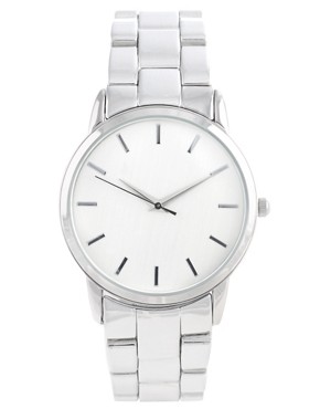 Image 1 of ASOS Retro Style Oversized Face Metal Strap Watch