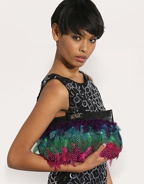 Image 3 of ASOS Multi Feather Clutch