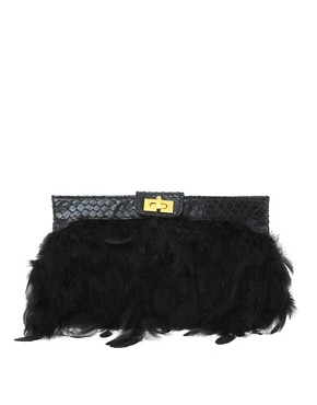 Image 1 of ASOS Feather Clutch Bag