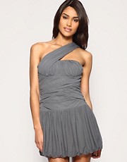 ASOS Mesh Grecian Twisted Bubble Hem Dress in the style of Cheryl Cole