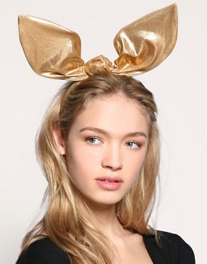 Image 1 of ASOS Premium Lame Bunny Ears Headband