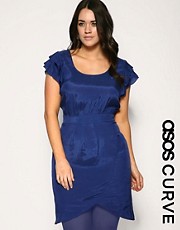 ASOS CURVE Frill Sleeve Fitted Waist Dress