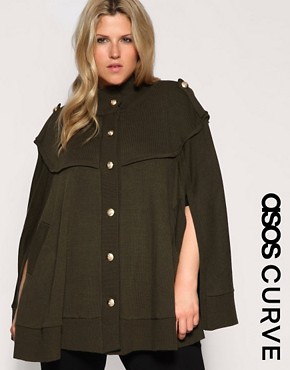 Image 1 of ASOS CURVE Military Knitted Cape