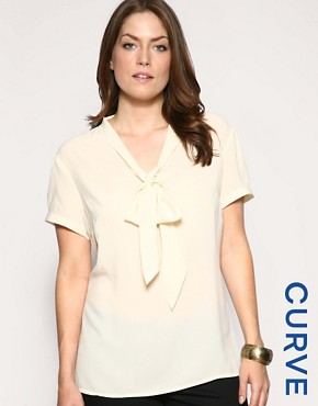 Image 1 of ASOS CURVE Pussy Bow Blouse