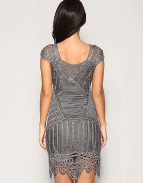 Image 2 of Karen Millen Metallic Crochet Dress