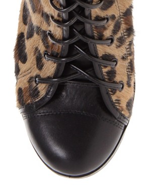 Image 1 of ASOS ANGER Leather Lace Up Wedge Boots