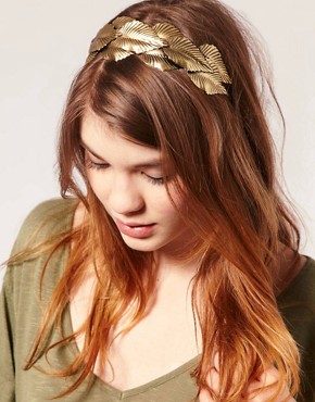Image 1 of ASOS Grecian Style Leaf Metal Hair Band