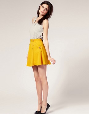 Image 1 of River Island Full Button Front Skirt