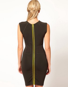 Image 1 of French Connection Bodycon Dress With Contrast Zip
