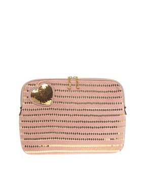 Image 1 of Juicy Couture Velour Sequin Stripe Laptop Bag