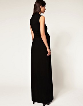 Image 2 of ASOS MATERNITY Exclusive Jersey Wrap Bust Maxi Dress