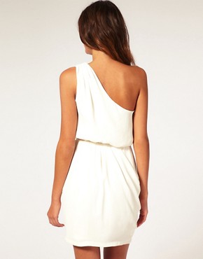 Image 2 of ASOS Drape Dress with One Shoulder