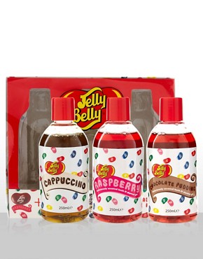 Image 1 of Jelly Belly Recipe 3 Bottle Bath & Shower Gel Set - Chocolate Pudding, Cappuccino & Raspberry