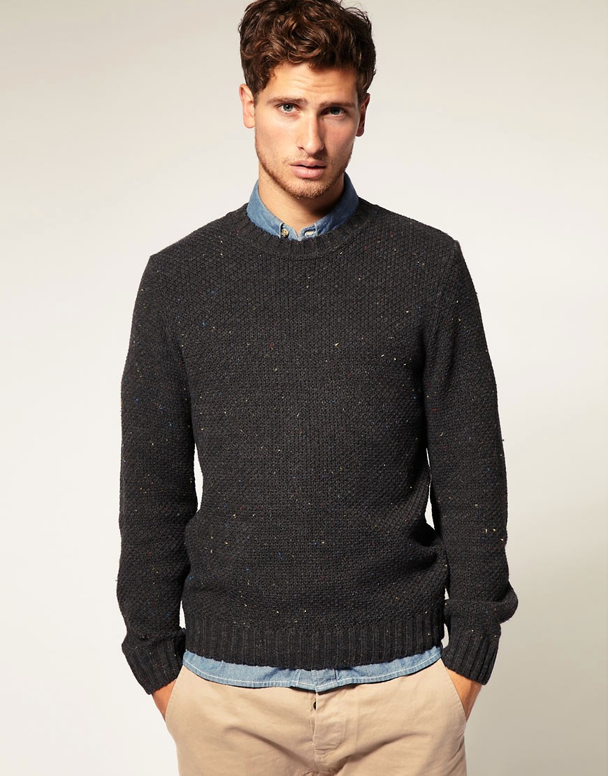 nice clean charcoal colored sweater | Shirt outfit men, Jumper outfit ...